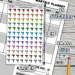 Hair Dryer Stickers, Mini Icon Reminder Planner stickers, Journals, Scrapbooks