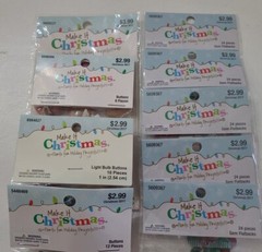 Hobby Lobby Make It Christmas Crafts Lot of 9 Packs Button Gem Light Bulbs More⬇