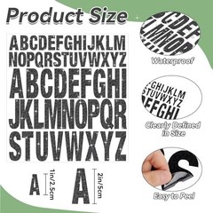 15 Sheets Letter Stickers 780 Pcs Glitter Capital Letters Large Self-Adhesive Vi