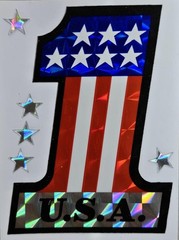 7 Selectra VTG Patriotic American USA Prismatic Flag Stickers, 250th Anniversary
