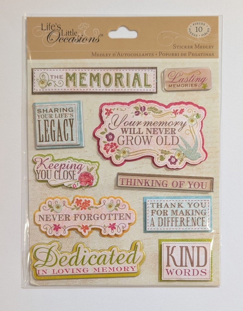 The Memorial Site Funeral Service Scrapbook Stickers By Life’s Little Occasions
