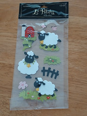NIP La Petites 3-D Stickers Cute Foam Sheep Barn Fence Butterflies Dated 2008