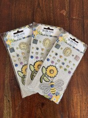 BoBunny Sunflower and Bee Brads Set of 3