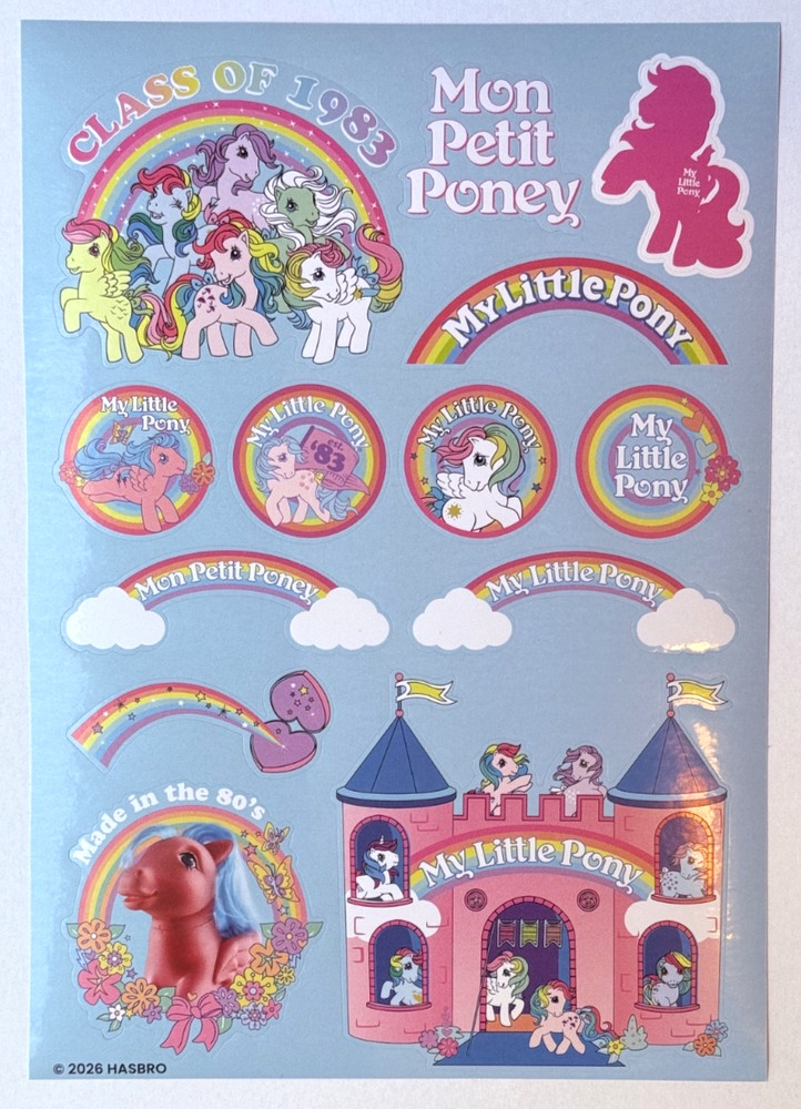 My Little Pony – MLP – Sticker Sheet – HASBRO – Scrapbook Journal – Retro Castle