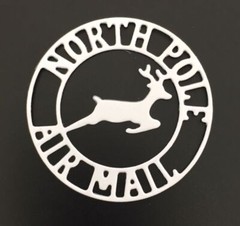 Christmas Die Cuts * North Pole Tag Topper * Set of 12 Black or White Cardstock