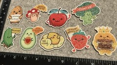 Lot of 9 Assorted Inspirational Food Sparkle Sparkly Stickers
