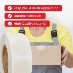 Clear Round Labels, 500/Roll, 1.5 Inch – Transparent Wafer Seals & Envelope S…