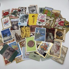 100 Single Swap Playing Cards Ephemera Junk Journal Mix lot