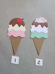 2 Ice Cream Cones Cardstock die cuts scrapbook cards