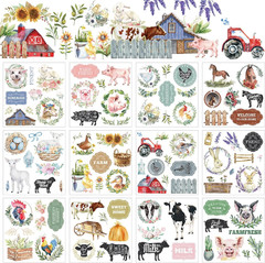 12 Sheets Rub on Transfers for Crafts and Furniture Rub on Transfer Stickers Dec