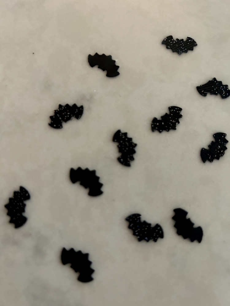 200 Halloween Black Bat DIE CUTS PUNCHES CONFETTI Stamping Up Glitter
