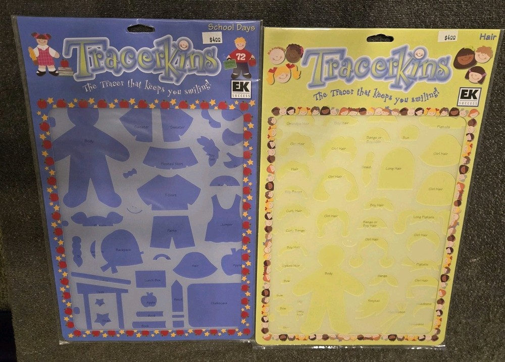 (2) New Party Tracerkins Ek Success School Days And Hair Template Scrapbook New