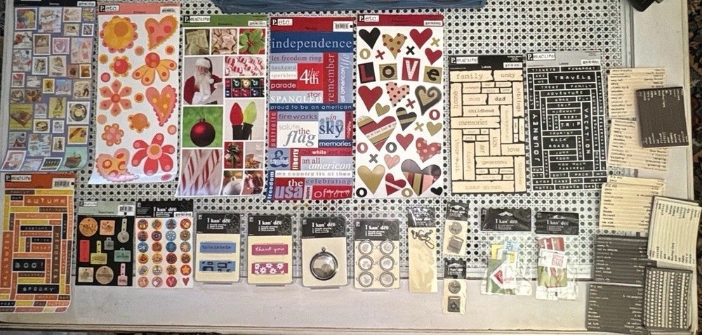 20+ Pc Lot Making Memories Scrapbooking Embellishments Charms Brads Stickers Etc