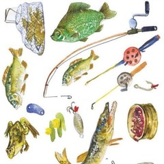 Violette Stickers – Fishing – Retro Vintage Fish, Nature, & Lake Sticker Sheet