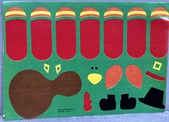 Vintage Stickers Collectible Thanksgiving Make A Turkey Craft Stickers 7 sheets