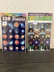 VTG 90s Stickers Lot Airplanes Space Ship Solar System Careers Camp Firetrucks +