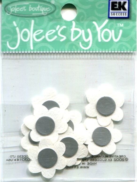 White Posy, flowers scrapbook 3D embellishment Jolee’s by You JJAA073