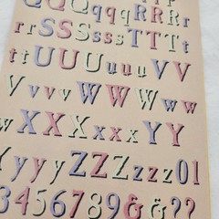 Lot 7 Sheets NON-ADHESIVE Alphabet Letters Numbers Pink Blue Pastel More Vintage