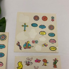 Vintage 80s Plough Inc Stickers Lot Easter Theme Eggs Chicks Bunny Floral Pastel