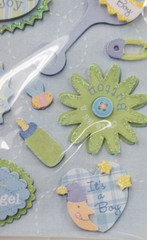 Studio 112 Newborn Baby Boy Stickers Dimensional Pastel Blue Scrapbooking Crafts
