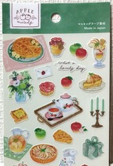 GAIA Apple Melody Washi Sticker Fruits Sweets Cake Tart Afternoon Tea MADE JAPAN
