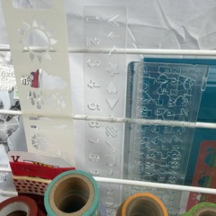 Craft Lot Journal Supplies Washi Hanger Tape Stamps Stickers Stencils Punches