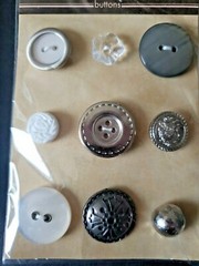 NIP Studio G Black/Cream Epoxy Brads & Spare Parts Silver/Gray/White Buttons