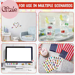 960 Pieces World Flag Stickers 192 Country Flags of the World Mini Flags Passpor