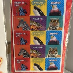 Vintage 90s sticker LOT Teachers award Motion Stickers Carson Dellosa owl Kiwi