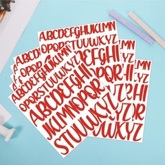 416pcs 8 Sheets Letter Stickers, 1 inch 2 Large Capital Self M, Red