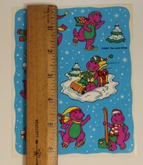Vintage 1993 The Lyons Group Wintertime Barney Stickers Open Some Used 45 Total
