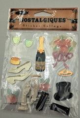 Victorian Designed Raised Stickers Bundle of 7 different Clothing Accessories