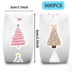 500sheets Cartoon Christmas Tree Stickers Adhesive Tablet Laptop Phone Sticker