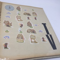 Vtg 80s Stickers Album Binder Smurfs Scratch Sniff Puffy Unicorns ET Cabbage Ptc