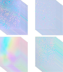 32 Sheets Holographic Sticker Paper Clear Vinyl Self Adhesive Waterproof Rainbow