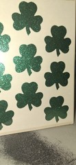 vintage Stickers Hallmark Glittery Shamrocks Clovers 1 Nip Razzle Dazzle