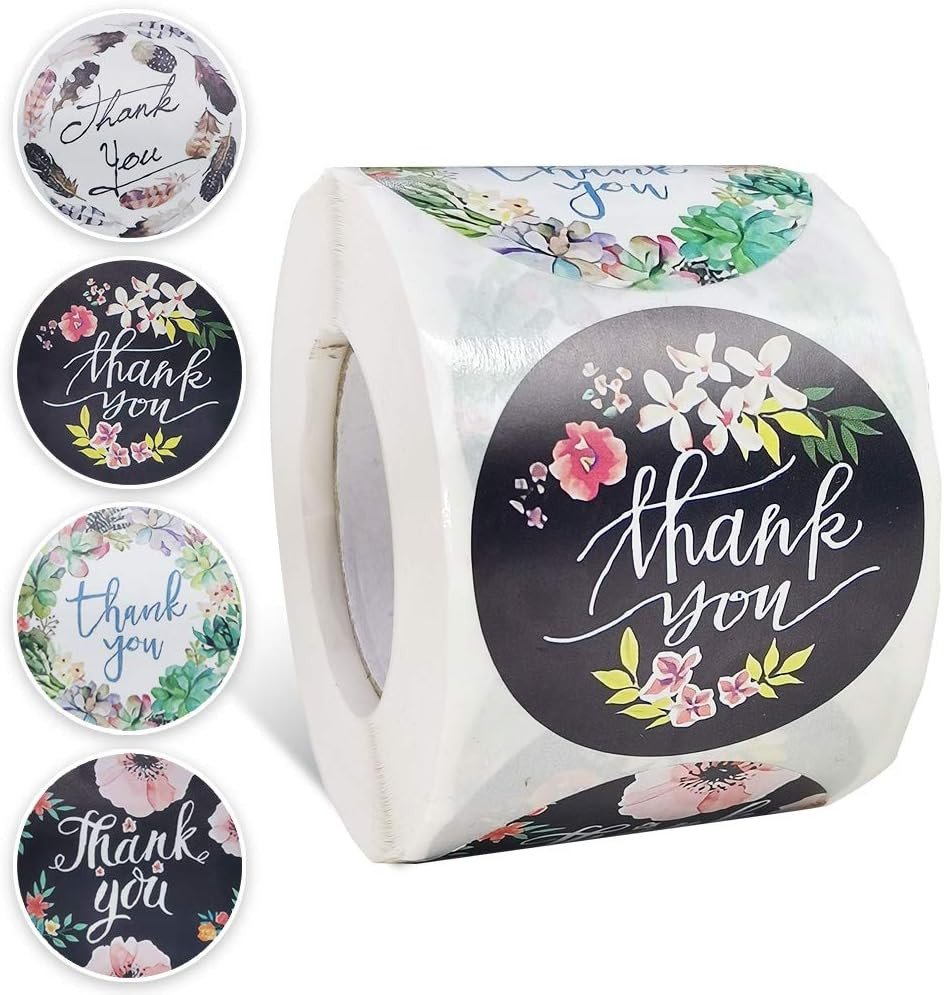 500 Pcs 2 Inch Thank You Stickers, Thank You Stickers Roll, Thank You Labels for