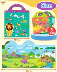 Reusable Sticker Books for Kids, Sticker Books for Toddlers, Toddler Travel T…