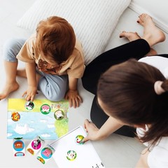 1800 PCS Round Animal Stickers, 36 Designs Adorable Cartoon Teacher Reward En…