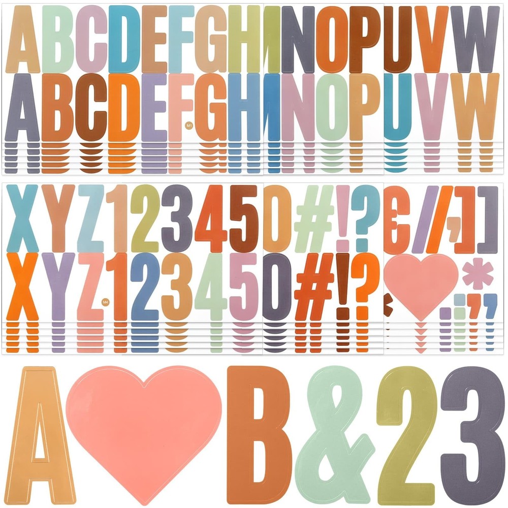 36 Sheets Letter Stickers, 600 Pcs Giant Font, Bulletin Board, Door Decoion