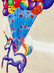 Vintage AUTOGRAPHED LISA FRANK SIGNED 1984 Markie Unicorn Jumbo Sticker 1/1 ****