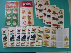 Vintage 80’s Dennison Stickers (23) Complete Sheets (1) Partial-Dogs Cars Mice