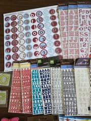 Lot of 54 Pkgs Alphabet/Number 3D Foam Glittery Shiny Cardstock Stickers NEW