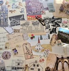 Lot Junk Journal Paper Stickers Tickets Tags Labels Ephemera Vintage Post Cards