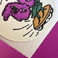 3M Murple Character Single Lilac Flower vintage 80s scratch & sniff sticker