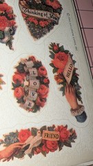 Vintage Hallmark Stickers Victorian Floral Arrangement Love Friends 1 Sheet READ