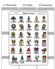 Christmas Holiday Countdown Planner Sticker #1, Calendar and Journal Sticker