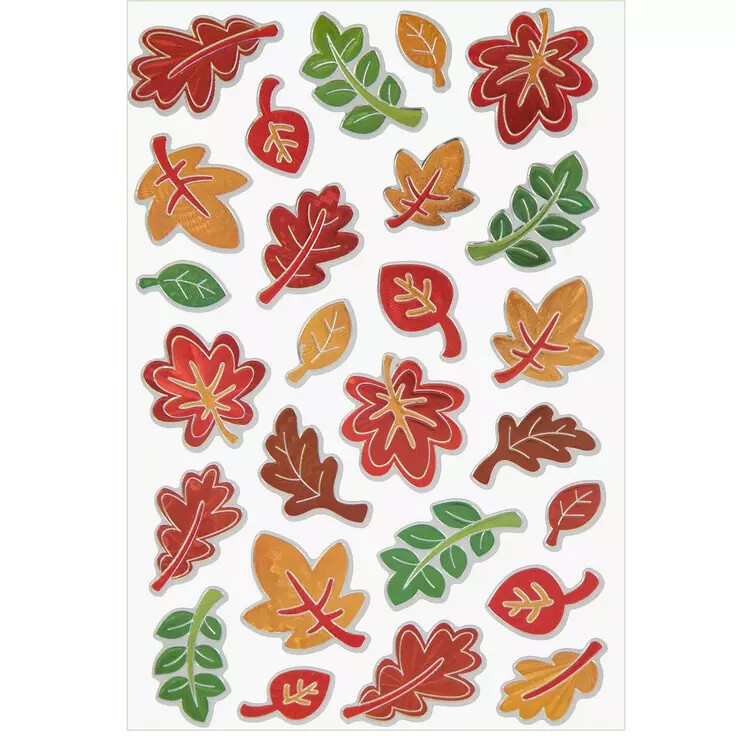Fall Crafts FALL FOIL LEAVES STICKERS – 26 pcs