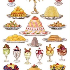 Violette Stickers – French Desserts – 2 Vintage Victorian Sweets Sticker Sheets