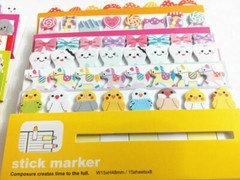 120 Pages Cute Animal Sticker Bookmark Marker Memo Index Tab Sticky Post Notes